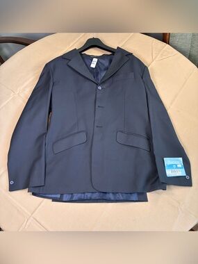 Ovation Navy Blue Herringbone Mens Show Coat 42 Regular New